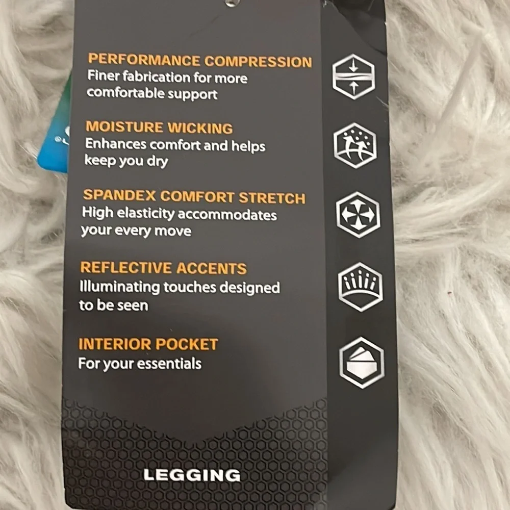 AVIA LEGGING Small Waist Interior Pocket Medium Rise with Mesh NEW - Picture 12 of 13